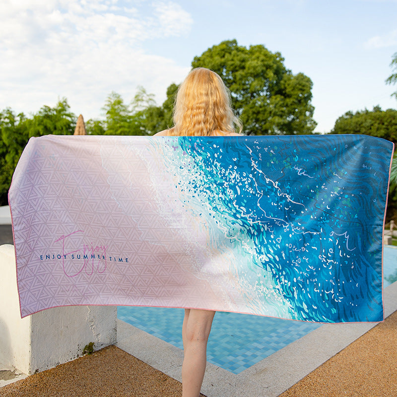 Double-Sided Velvet Summer Breathable Skin-Friendly Quick-Drying Printing Beach Towel-Buy One Get One