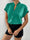 Summer Women Solid Color Simple V-Neck Short Sleeve Shirt