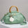 Women Fashion Plush Pendant Creased Large Capacity PU Handbag