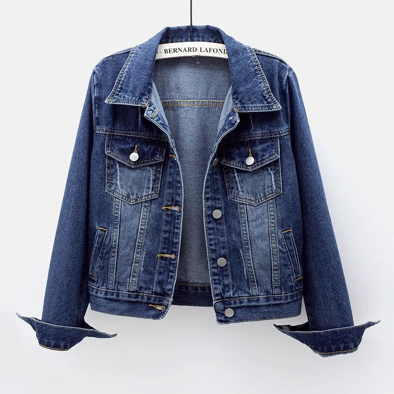 Women Fashion Winter Plush Lapel Denim Coat