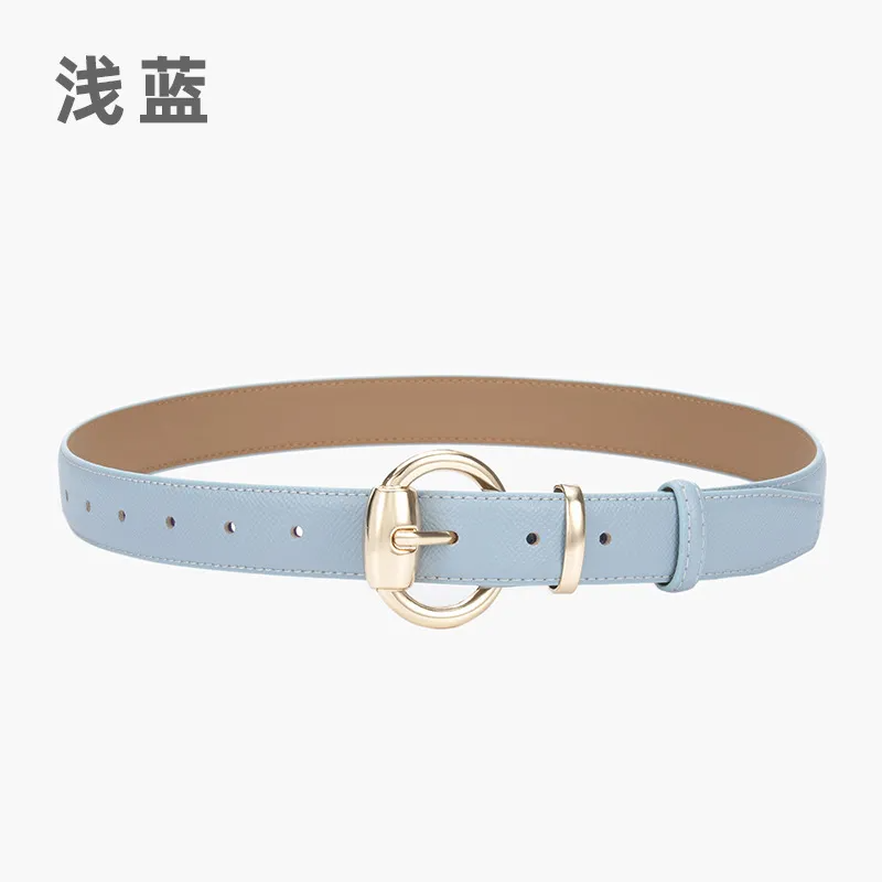 Women'S Fashion Casual Personality Alloy Pin Buckle Leather Belt