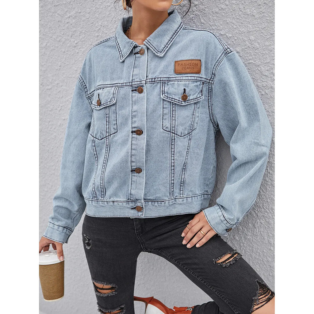 Women Fashion Casual Loose Denim Jacket