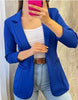 Women Solid Color Simple Long Sleeve Blazer Jacket