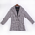 Women Fashion Vintage Plaid Houndstooth Pattern Long Slleve Lapel Blazer