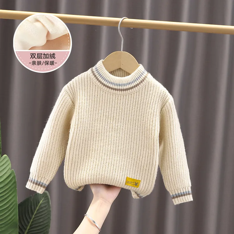 Kids Toddler Girls Boys Autumn Winter Fashion Casual Simple Solid Color Round Neck Sweater