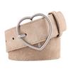Women Fashion Style Frosted Leather Metal Heart Shape Buckle Wide Belt