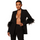 Women Fashion Casual Solid Color Feather Cuff V-Neck Coat Slim-Fit Pants 2pcs Blazer