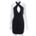 Women Fashion Sexy Halter Pure Color Cross Hollow Backless Sleeveless Pleated Bag Hip Dress