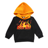 Children Kids Toddlers Fashion Girls Boys Long Sleeved Letter Fire Print Hoodies