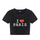 Women Fashion Red Heart Letter Print Short-Sleeved T-Shirt