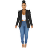 Fashion Solid Color Long Sleeve Creased Casual Top Blazer