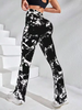 (Buy 1 Get 1)  Women Fashion Tie Dye Print High Waist Flare Sports Pants