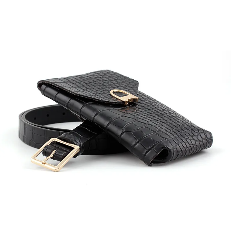 Women Crocodile Pattern Waist Pack Coin Purse Belts