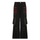 Women Casual Contrasting Color Stripe Mesh Splicing Chain Wide-Leg Pants
