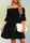 Women'S Fashion Casual Printing Puff Sleeve Square Neck Dress