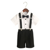 Kids Toddler Big Boys Summer Fashion Casual British Style Bow Shirt Suspender Trousers Boys Party Clothing Set