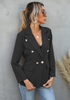 Women Fashion Solid Color Pocket Lapel Button Blazer