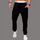 Men Fashion Drawstring Waist Zipper Solid Color Jogger Pants