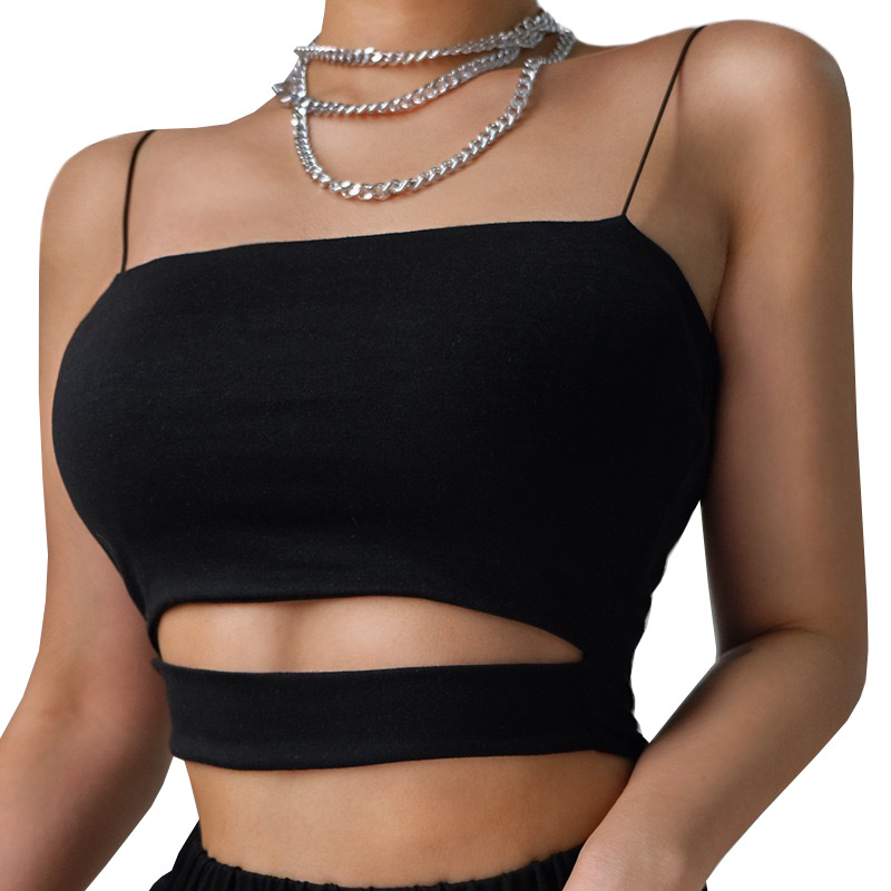 Women Summer Cropped Solid Color Sexy Tank Top