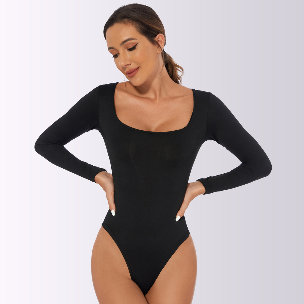 Women Fashion Solid Color Bodysuit