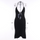Women Fashion Sexy Solid Color Halter Neck Cut Out Ruffled Dress