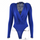 Women Autumn Winter Elegant Wolid Color V Neck Long Sleeve Padded Bodysuit