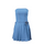 Women'S Fashion Sexy Boat Neck Tube Denim Pleated Skirt