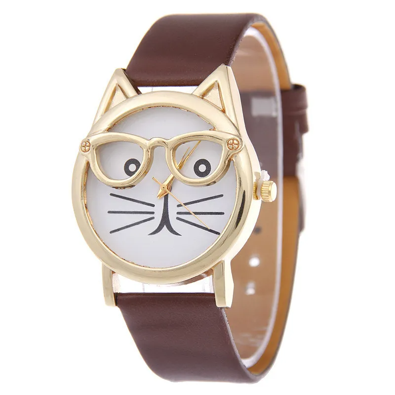 Kids Wear Glasses Cat Student Watch