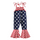Toddlers Newborn Baby Fashion Girls Casual Basics Sleeveless Independence Day Star Flag Print Jumpsuit