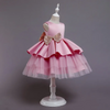 Kids Toddler Girls Fashion Party Cute Sweet Solid Color Sequins Bow Pleated Sleeveless Mesh Party Tutu Dress