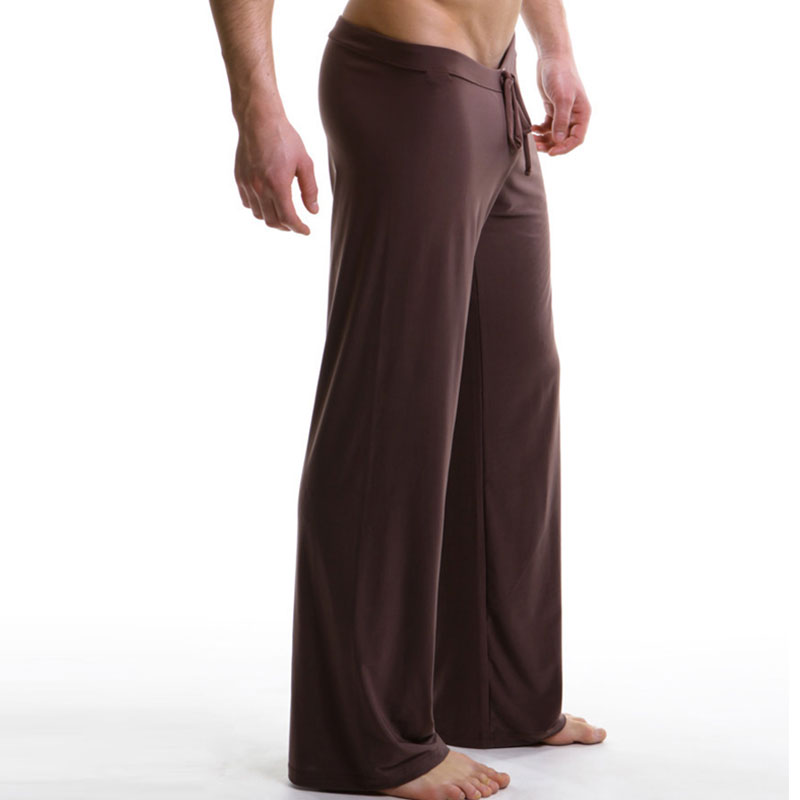 S-L Lace-Up Solid Color Men Home Wear Fitness Pants