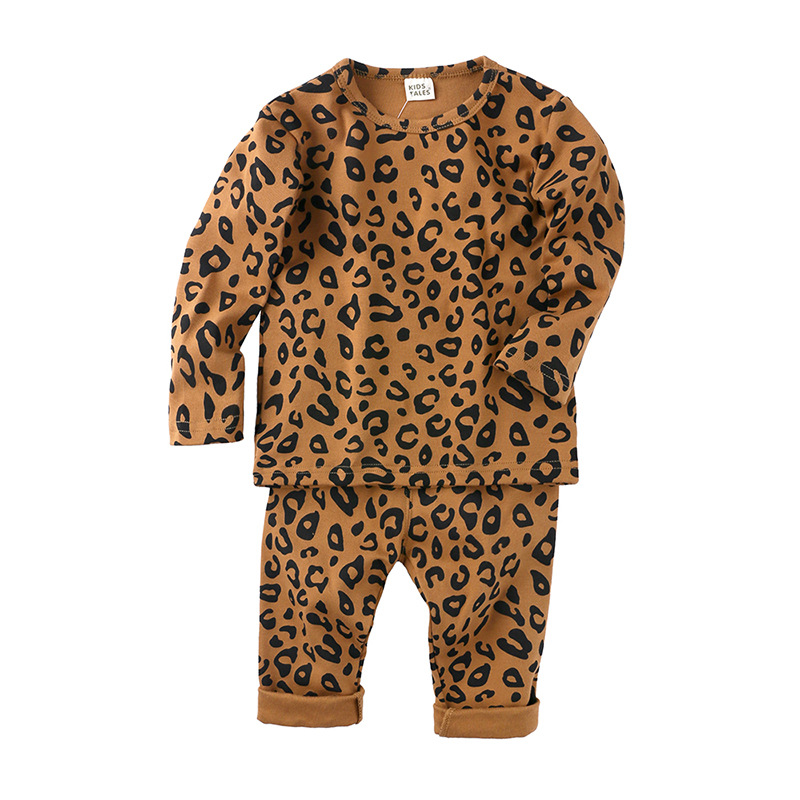 Baby Leopard Print Warm High Waist Long Sleeve Set