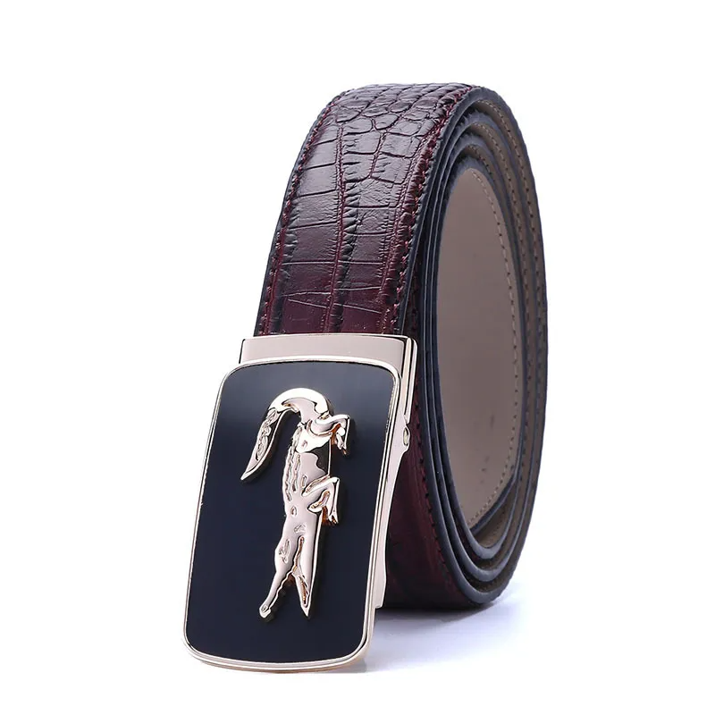 Men Fashion Elegant Crocodile Pattern Belt