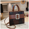 Women Retro Fashion Crocodile Print Large Capacity Handle Shoulder Bag