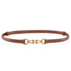 Women Retro Metal Buckle Adjustable Thin Belt