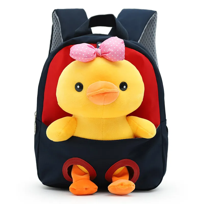 Children Kids Baby Fashion Boys Girls Cartoon Duck Doll Plushtoy Backpack School Bag