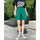Women Fashion Vintage Colorful High-Waisted Half-Zip Straight-Leg Denim Shorts