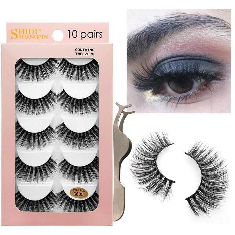 10 Pairs/Set 3D Imitation Mink Hair False Eyelashes
