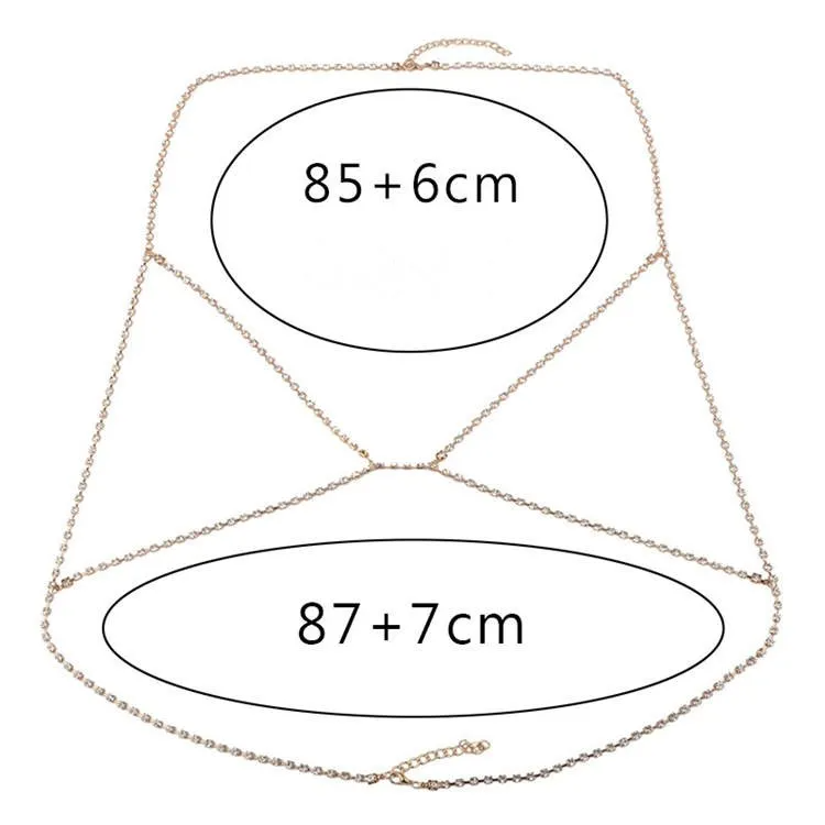 (Buy 1 Get 1) Women Beach Stylish Shiny Rhinestone Decoration Body Chain