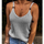 Fashion Women Solid Color Sleeveless Slim-Fit U-Neck Sexy Hollow Camis
