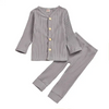 Baby Rib-Knit Long Sleeve Sleepwear Tops Pants Set