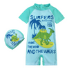 Children Kids Baby Fashion Girls Boys Short Sleeve Cartoon Print Swimsuit