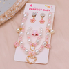 (Buy 1 Get 1) Children Kids Baby Fashion Girls Heart Pearl Bead Necklace Bracelet Earrings Set