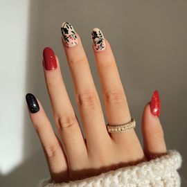 ( Buy 1 Get 2 ) Women Fashionable Christmas Tree Leaves Removable False Nails