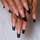 ( Buy 1 Get 2 )  Women Fashion Black Border Long Ballerina Patch False Nails