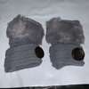 (Buy 1 Get 2) Autumn And Winter Women Fashion Knitted Button Warm Plush Half Finger Gloves