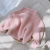 Children Kids Fashion Girls Boys Casual Basic Long Sleeve Round Neck Solid Color Knitted Sweater Top