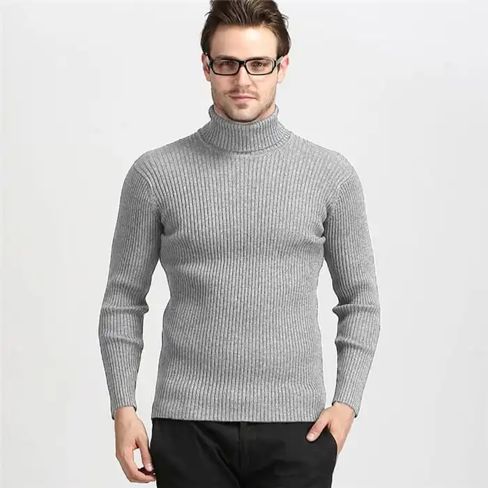 (Buy 1 Get 1) Men Fashion Solid Color Turtle Neck Long Sleeve Knitwear