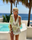 Women Summer Fashion Tie Dye Printing Sequin Stitching V-Neck Chiffon Blouse Cover Up