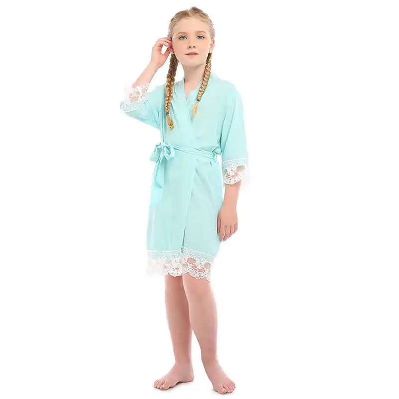Children Solid Color Simple Loose Night-Robe